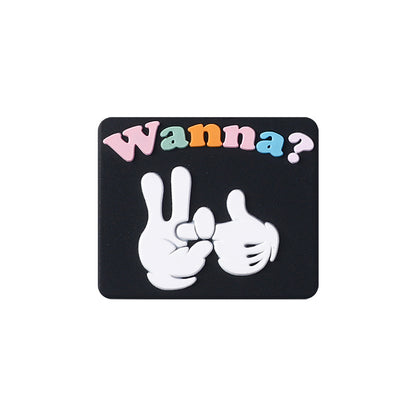 Quirky epoxy letter silicone focal bead