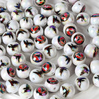 16mm NFL Football Team Beads – Double-Sided Acrylic Round Beads for Game Day Jewelry & Crafts