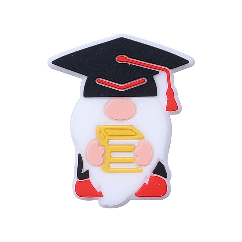 Cartoon gnome graduation series silicone focal beads