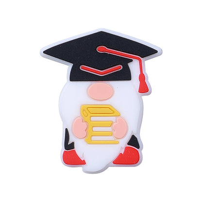Cartoon gnome graduation series silicone focal beads