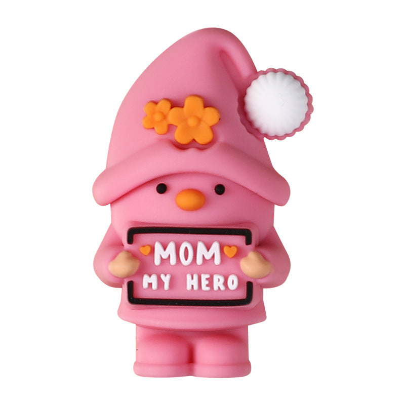 Silicone bead cartoon English letter epoxy loose beads DIY jewelry, heart silicone beads for Mother's Day