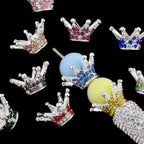Kimhatter Heavy-Duty Colorful Crown Spacer Bead with Full Rhinestones 5pcs/bag
