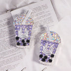 ouble-Sided Milk Tea Alloy Beads with Straight Hole