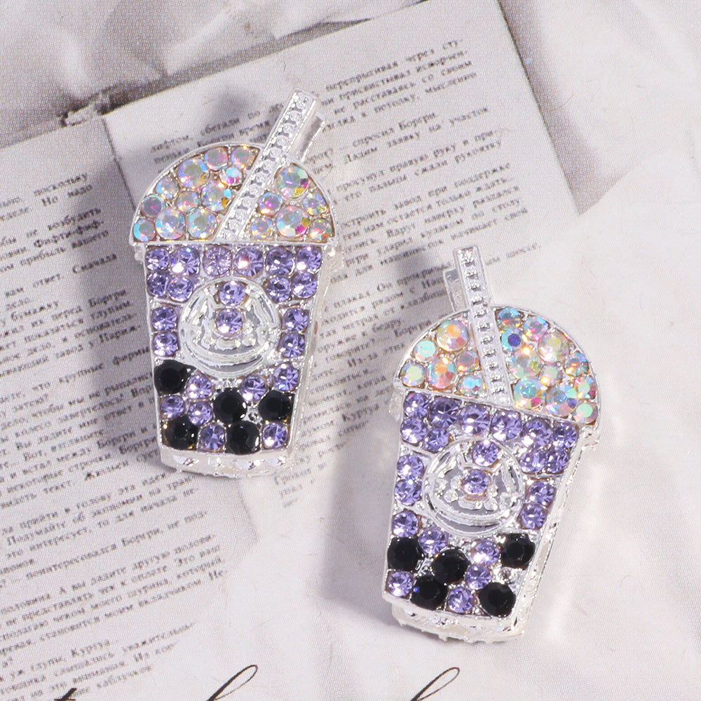ouble-Sided Milk Tea Alloy Beads with Straight Hole