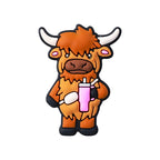 Cartoon highland cow silicone focal beads