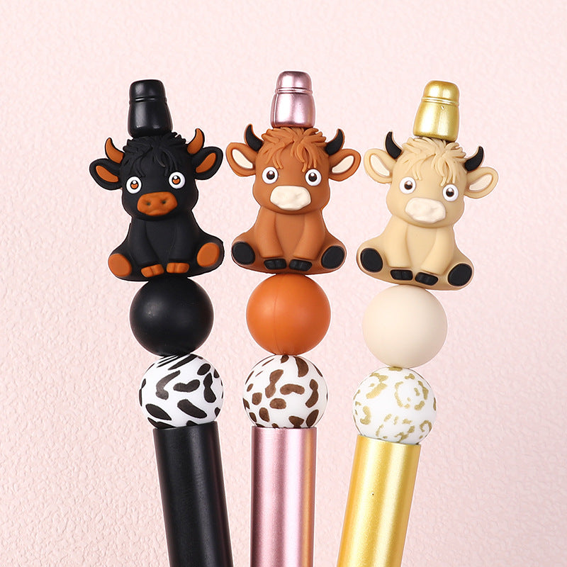 3D Highland cow DIY silicone beads