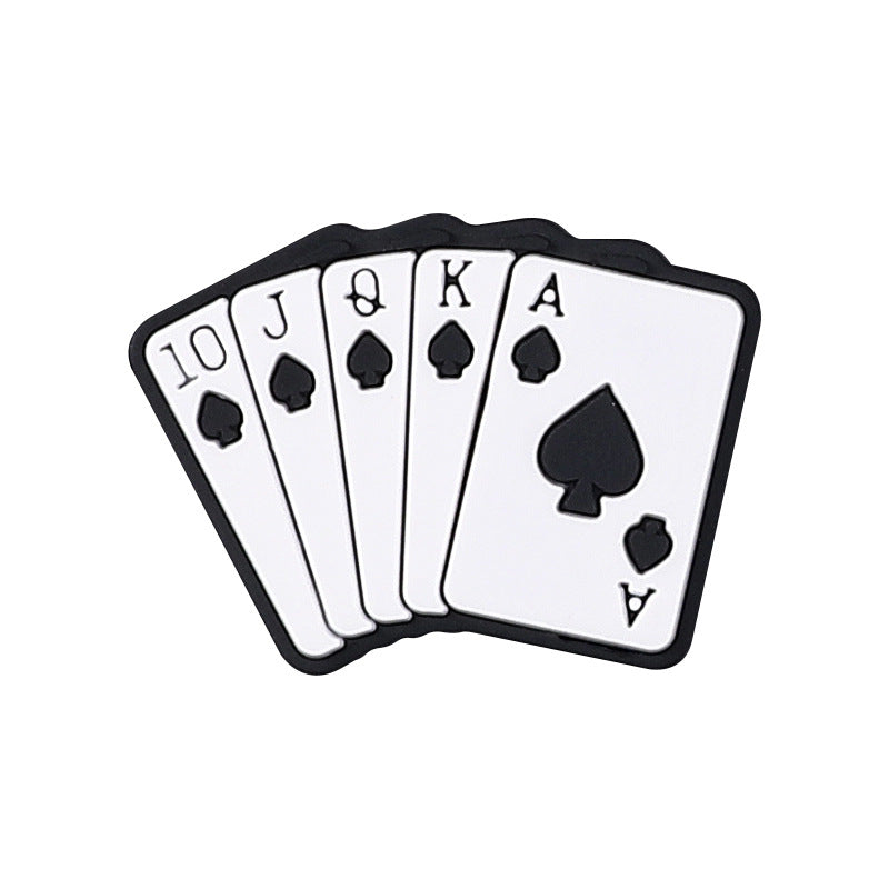 Cartoon lucky card silicone focal beads