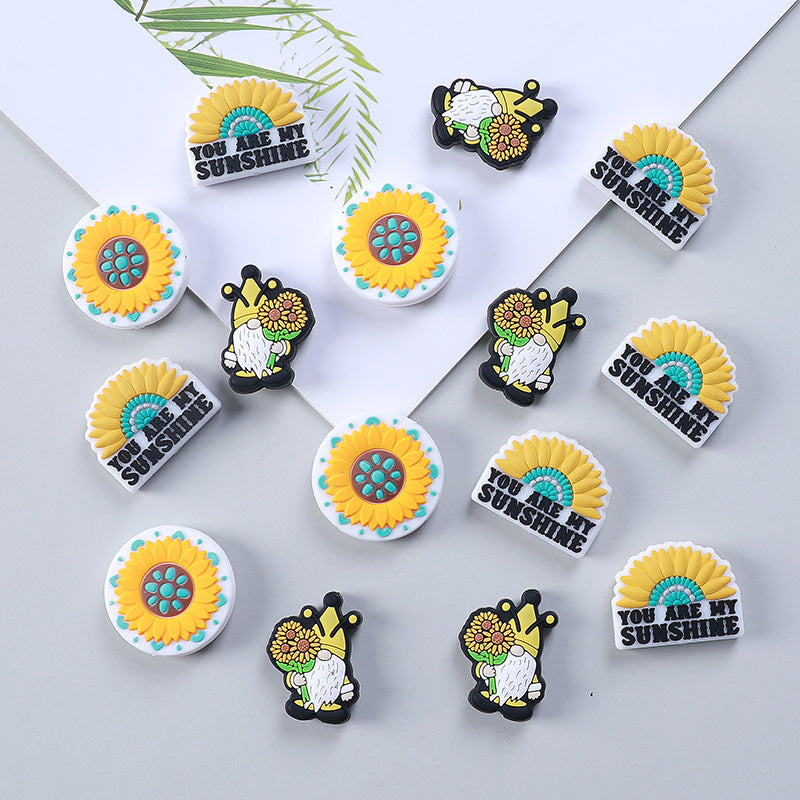 DIY Sunflower dwarf silicone focal bead