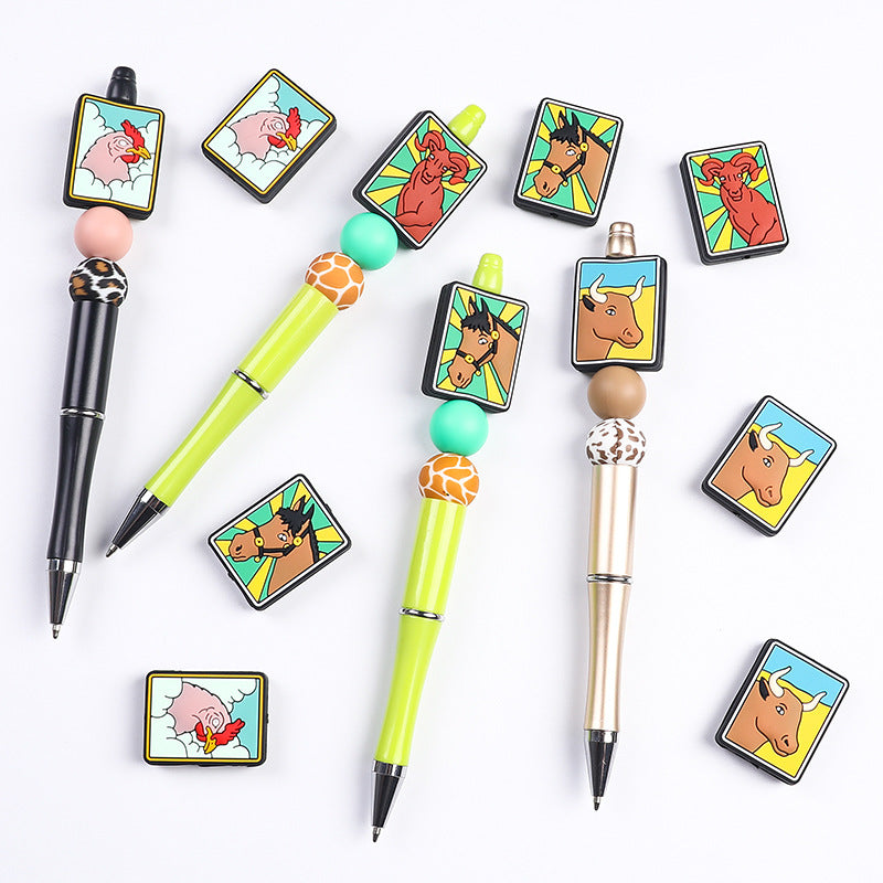 Tarot card themed silicone focal bead