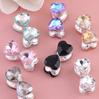 Heavy-Duty Alloy Bowtie Double-Sided Heart with Zircon Stones