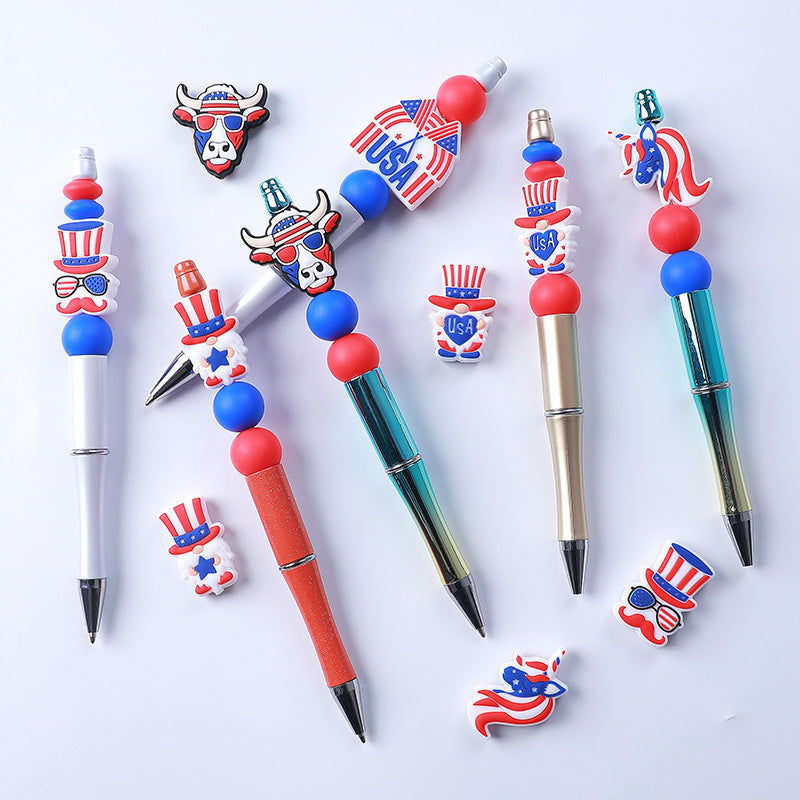USA Independence day animal themed silicone focal beads