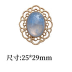 Cloud Fantasy Series Rhombus Alloy Charm with Lace Edge