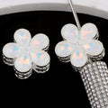 Kimhatter Mocha Alloy 5-Petal Flower Diamond Ball Beads with Straight Hole