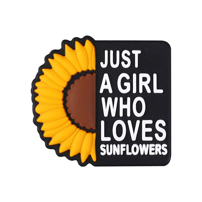 Cartoon Sunflower bee, cow silicone focal bead