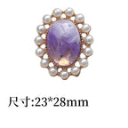 Cloud Fantasy Series Rhombus Alloy Charm with Lace Edge