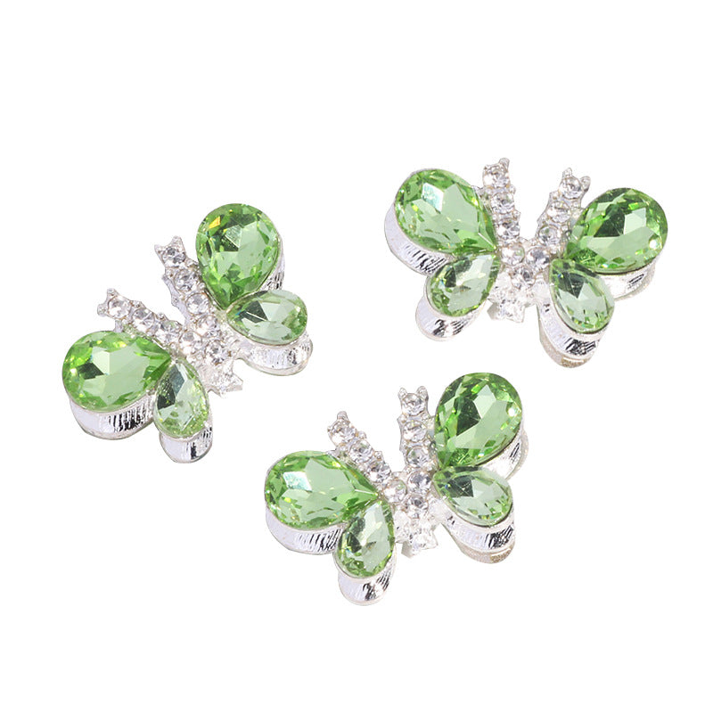 Kimhatter Heavy-Duty Alloy Sparkling Butterfly Rhinestone Bead