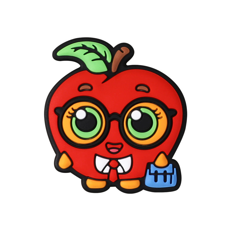 Cute apple silicone focal bead