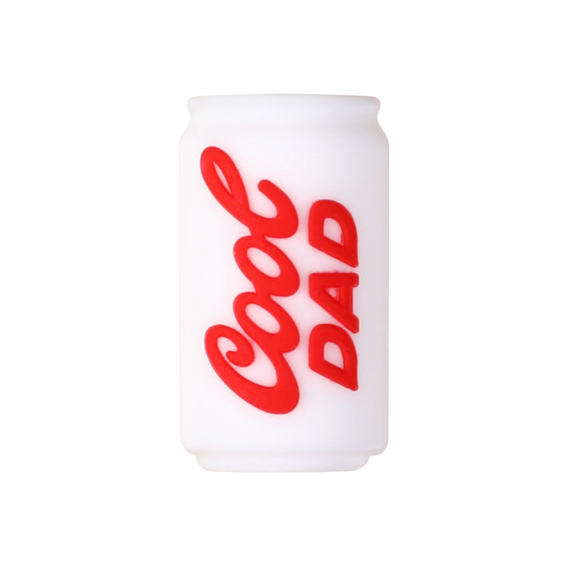 Father's day themed silicone focal beads