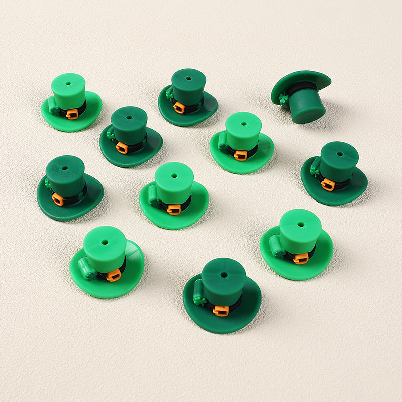 Green Hat silicone focal beads