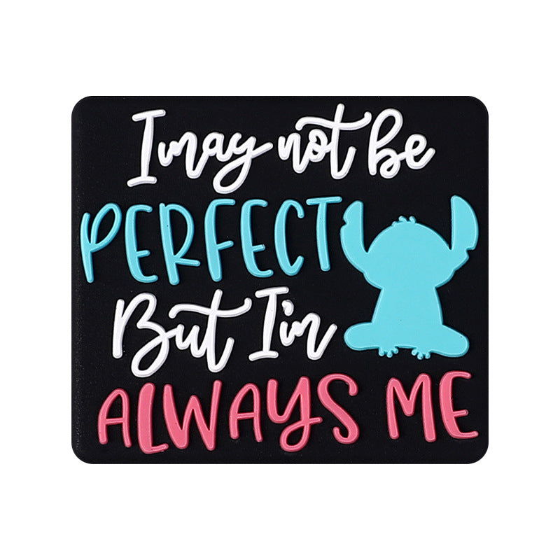 DIY collection of colorful word stickers silicone focal bead