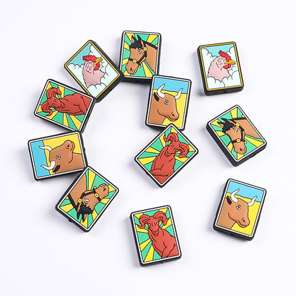 Tarot card themed silicone focal bead