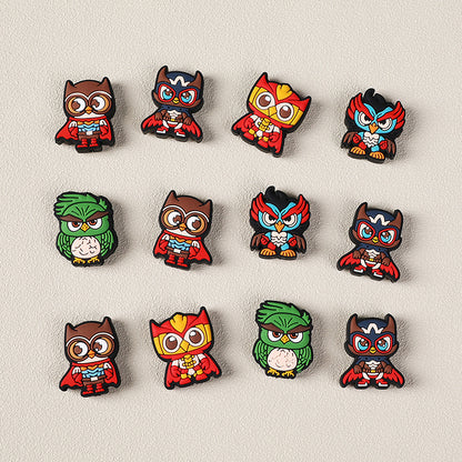 Action figure owl silicone focal bead