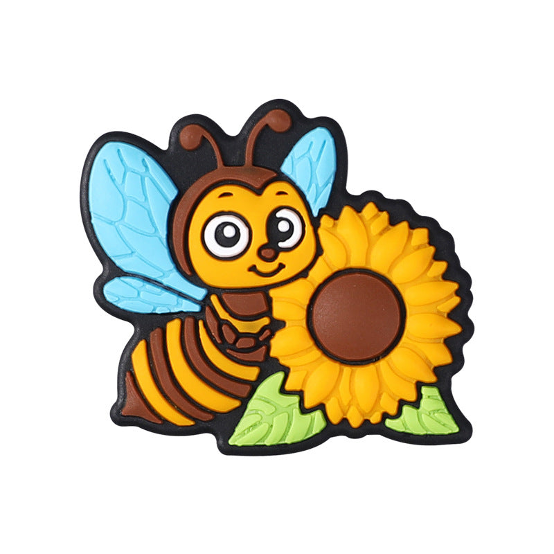 Cartoon Sunflower bee, cow silicone focal bead