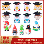 Cartoon gnome graduation series silicone focal beads
