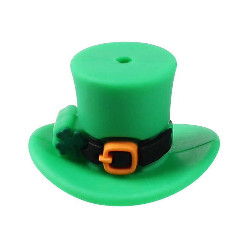 Green Hat silicone focal beads