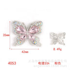 Single-Sided Alloy Rhinestone Butterfly Charm
