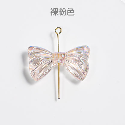 海家马贝透明直孔蝴蝶结串珠diy散珠子饰品手机链钥匙扣配件批发