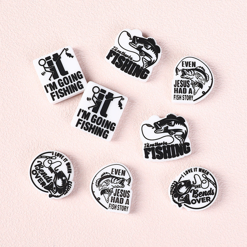Fishing themed silicone focal beads