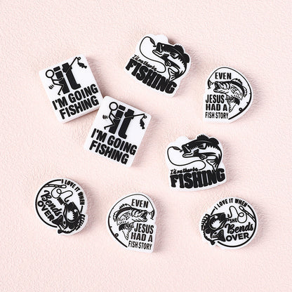 Fishing themed silicone focal beads