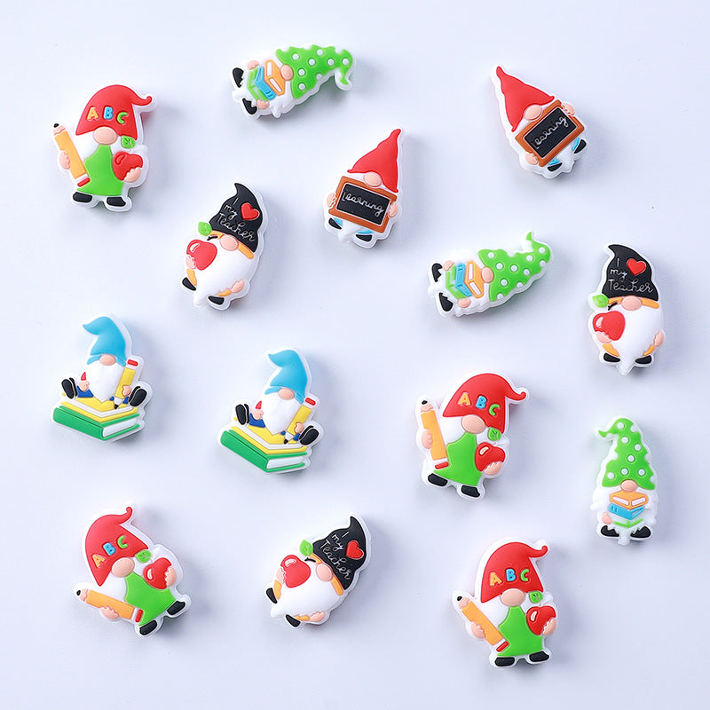 Cartoon gnome graduation series silicone focal beads