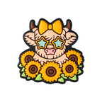 Cartoon Sunflower bee, cow silicone focal bead