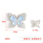 Single-Sided Alloy Rhinestone Butterfly Charm