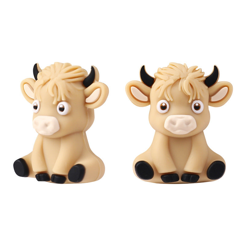 3D Highland cow DIY silicone beads