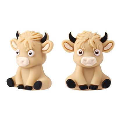 3D Highland cow DIY silicone beads