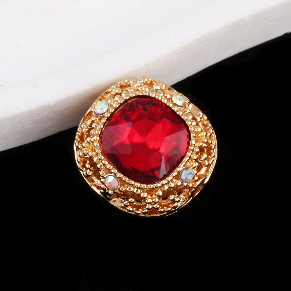 Kimhatter Silver Small Square Rhinestone Alloy Diamond Ball Bead