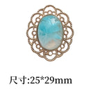 Cloud Fantasy Series Rhombus Alloy Charm with Lace Edge