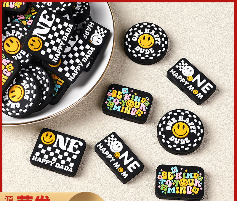 HAPPY SMILE SILICONE FOCAL BEAD