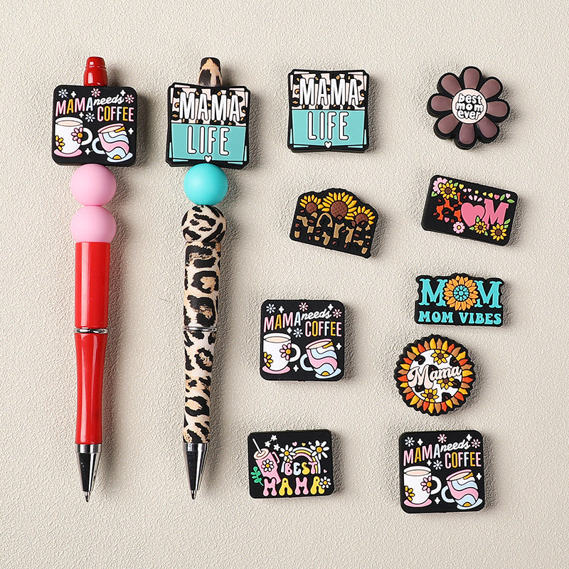 MAMA themed silicone focal beads