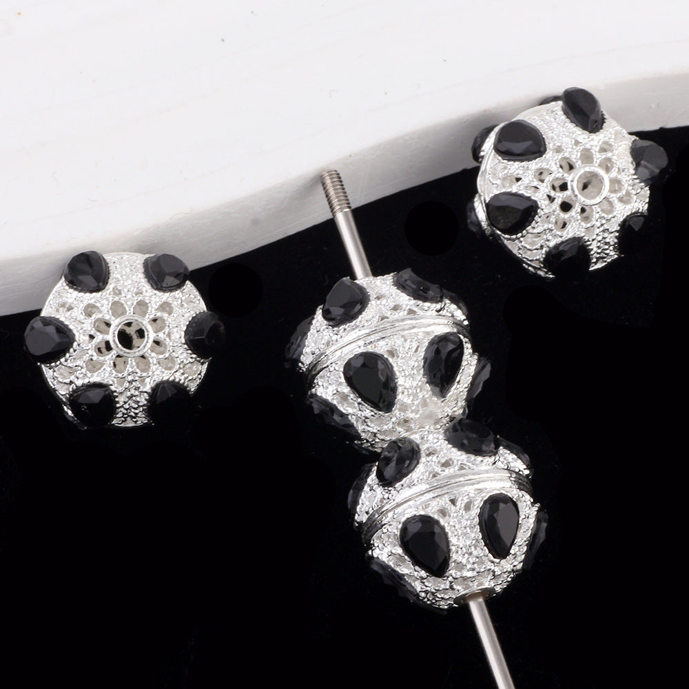 Kimhatter Alloy 6-Eye Diamond Ball Bead with Straight Hole