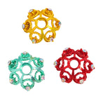 Large Micro-Set Zircon Flower Spacer with Openwork Snowflake Design