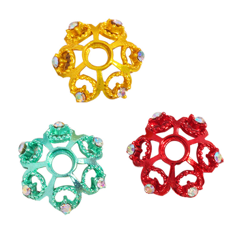 Large Micro-Set Zircon Flower Spacer with Openwork Snowflake Design