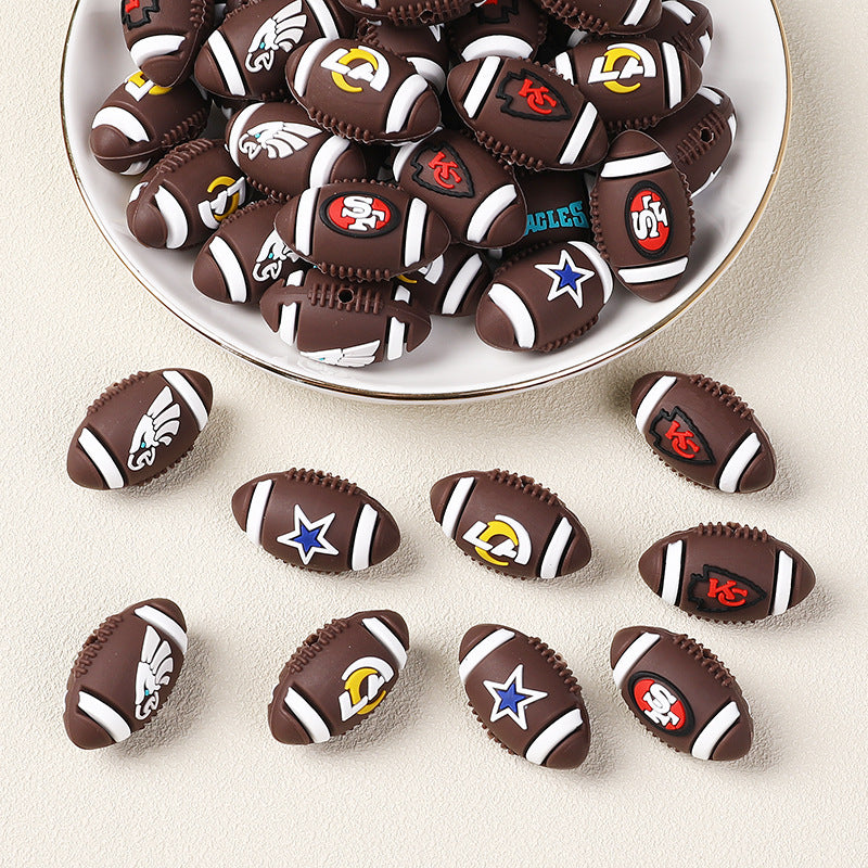 NFL Football 3D Silicone DIY Beads