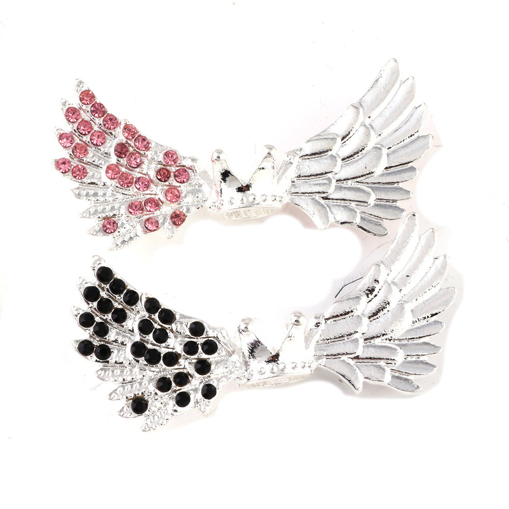 Kimhatter Angel Wing Crown Alloy Bead with Large Hole