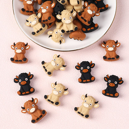 3D Highland cow DIY silicone beads