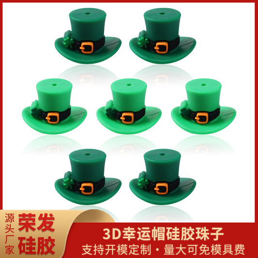 Green Hat silicone focal beads