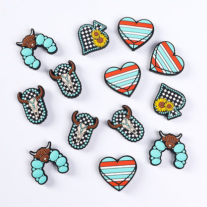 DIY Daisy heart, highland cow silicone focal bead